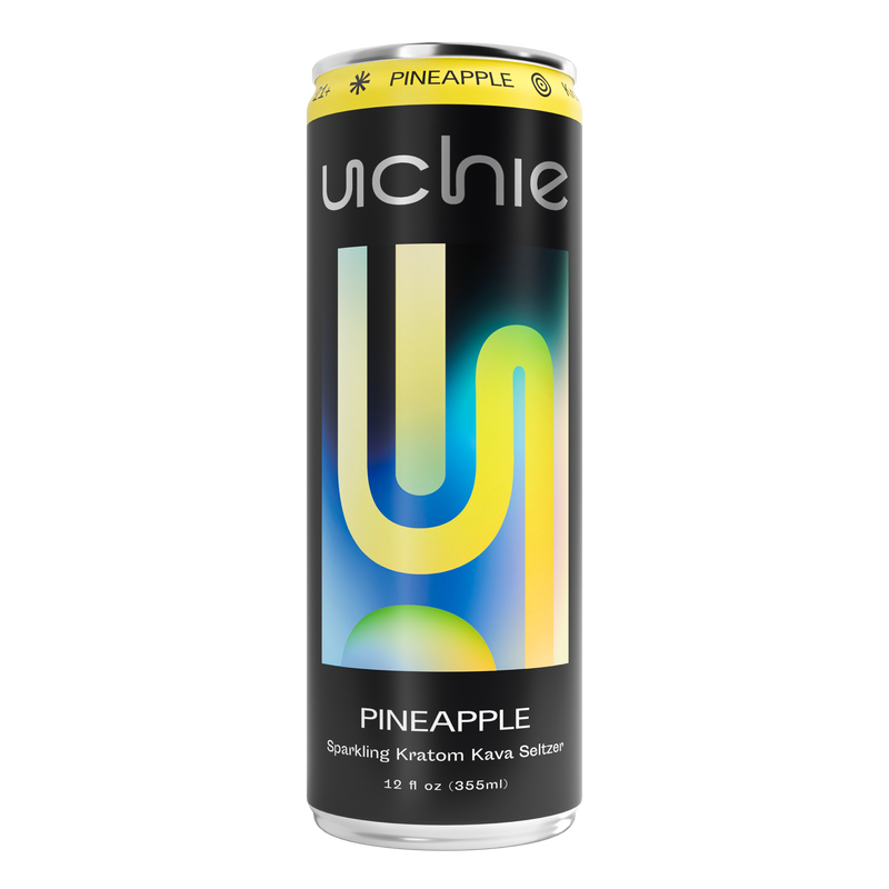 Uchie Kratom Kava Seltzer Pineapple, original can design