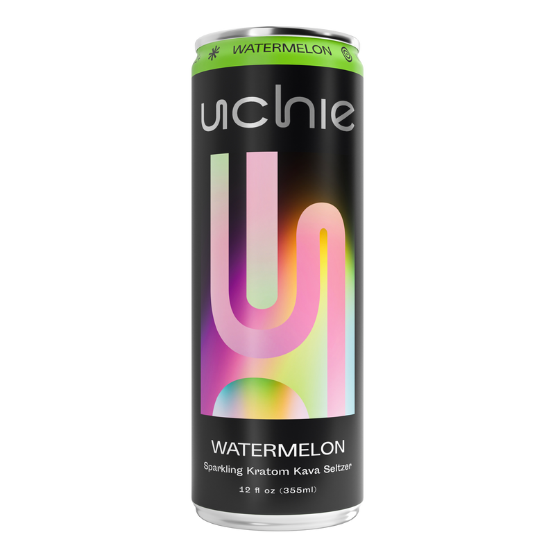 Uchie Kratom Kava Seltzer Watermelon, original can design